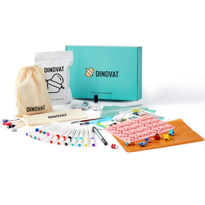 DINOVAT Air Dry Clay Pottery Kit for Adults - Includes Multi-Function Molds, Acrylic Pens,Water Brush Pen,Gloss Varnish,Air-Dry Clay for Adults,Tool Set,Clay Roller, Step-by-Step Guide